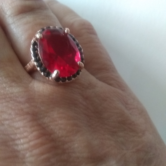 18K Rose Gold Filled Stamped Alexandrite Ring 8 - Picture 2 of 5